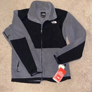 NEW The North Face Denali fleece jacket charcoal gray / black size Large